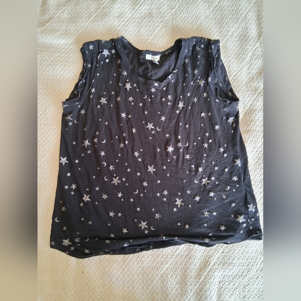 Joie Gray and White Boxy Muscle Tee